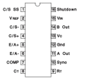 Układ scalony kontroler PWM UC3846N 39÷500kHz Uzas: 7,7÷40V DIP16