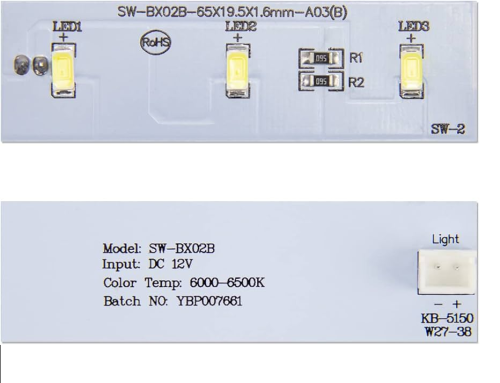 Listwa LED do oświetlenia lodówki lodówka Candy Hoover Electrolux SW-BX02B SW-BX02B