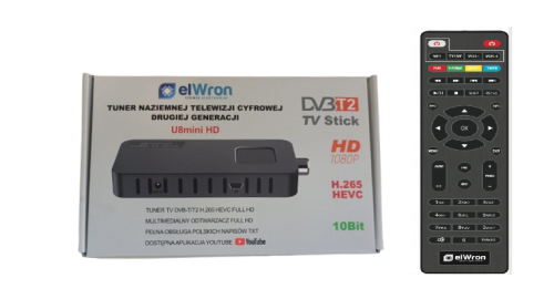 Tuner TV naziemnej Dekoder DVB-T2 H.265 elWron U8 Mini