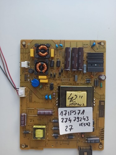 Zasilacz power supply 17IPS71 27479243 vestel 42 podświetlenie na 3 przewody